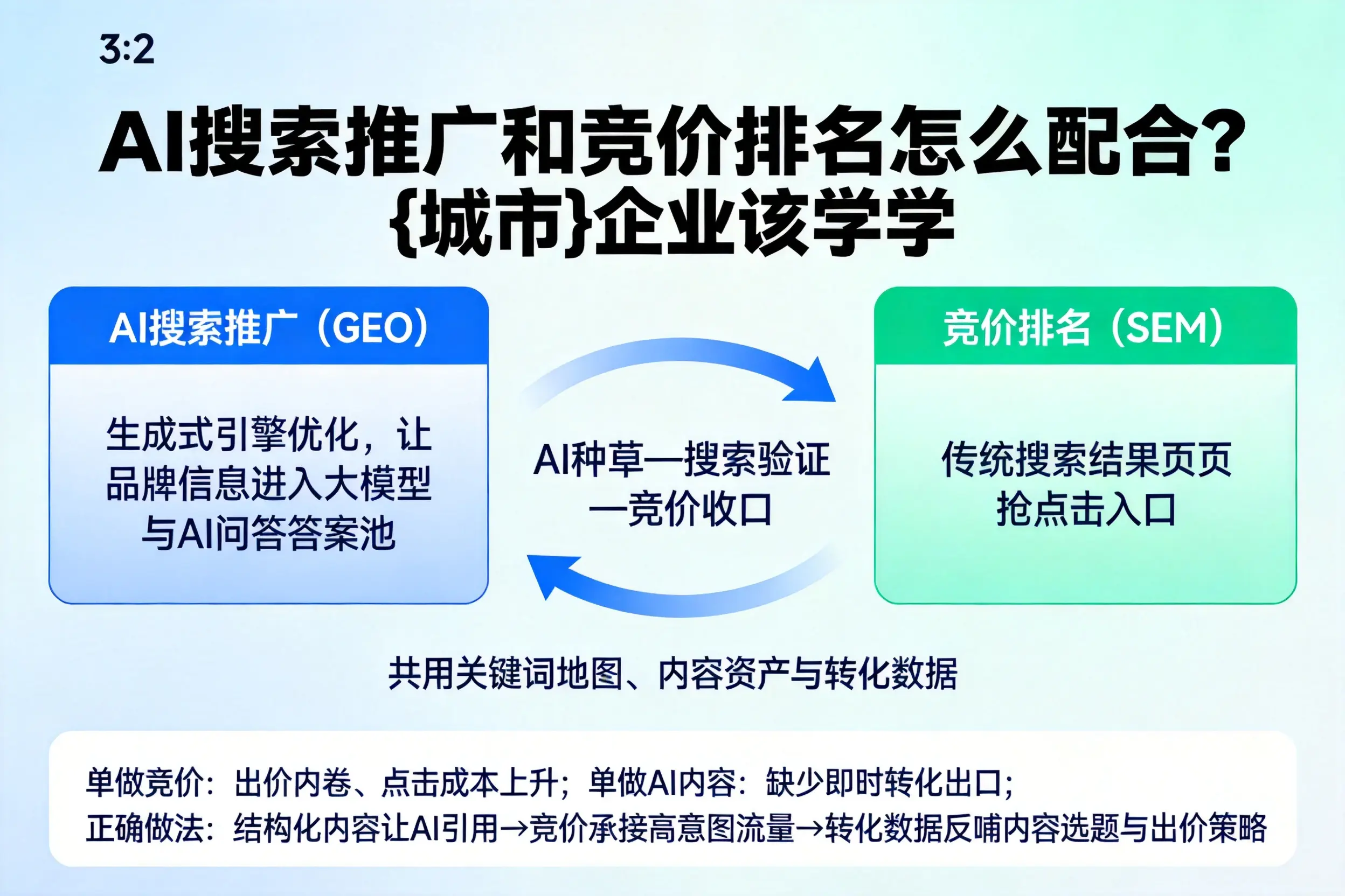 AI搜索推广和竞价排名怎么配合？河池企业该学学